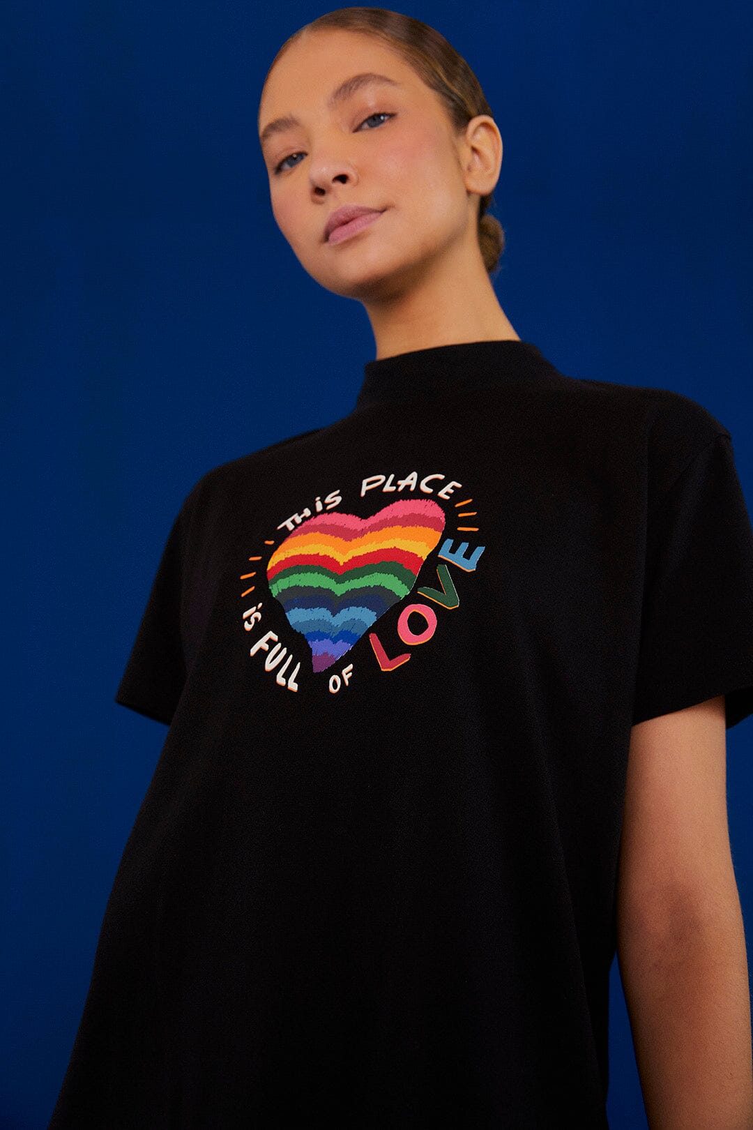 This Place Is Full Of Love Black Cropped Tee