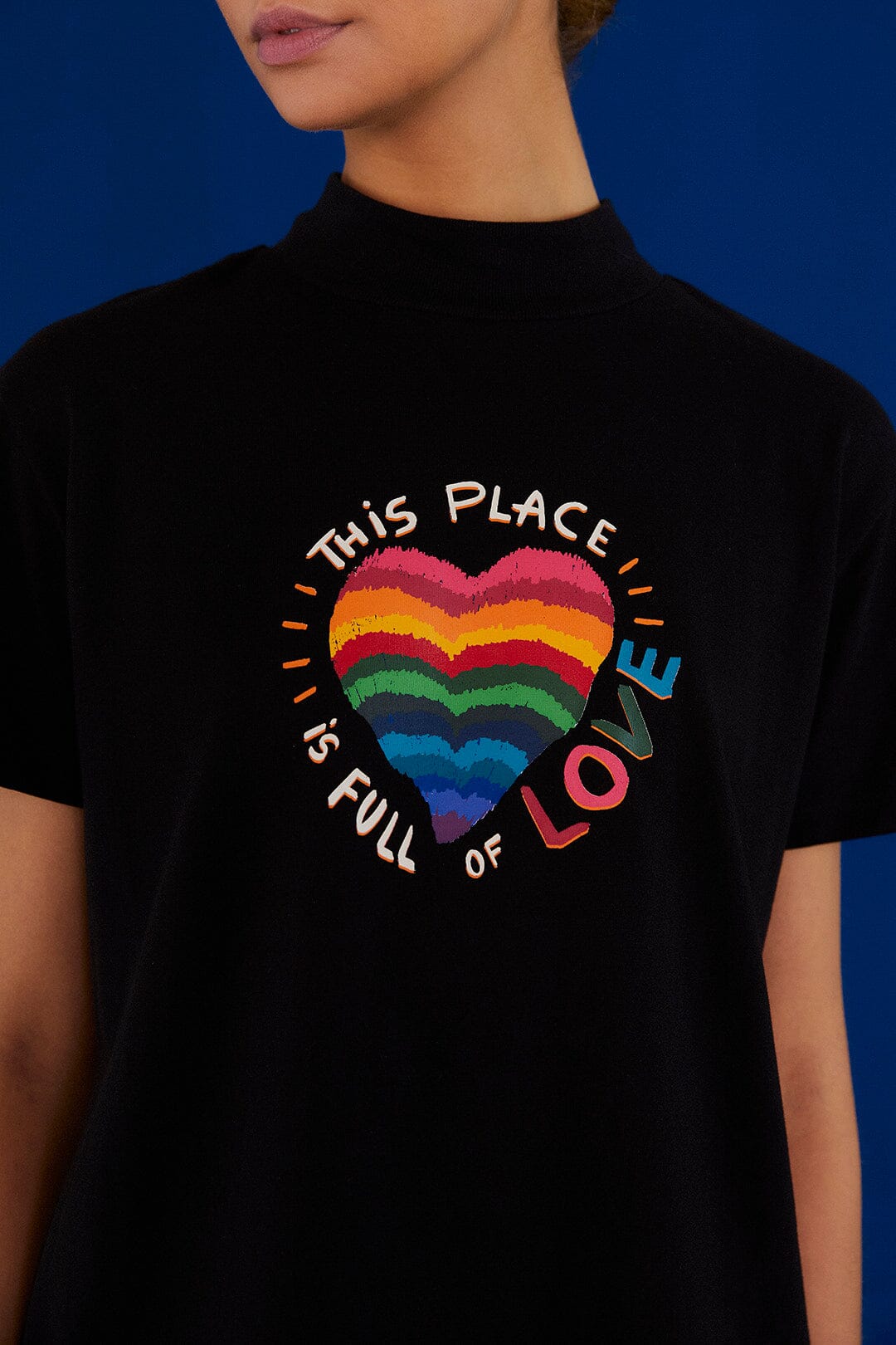 This Place Is Full Of Love Black Cropped Tee