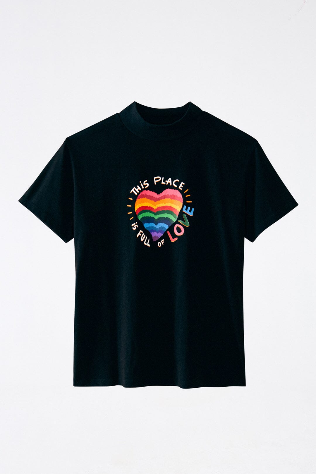 This Place Is Full Of Love Black Cropped Tee