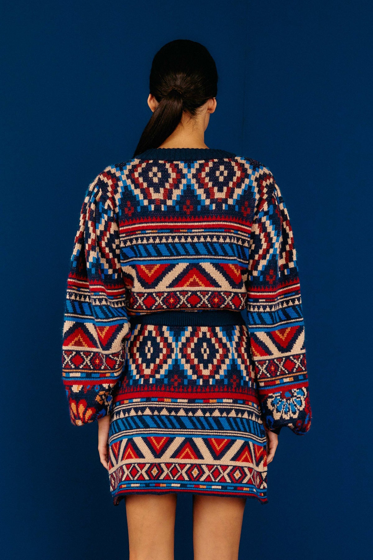 Blue Ainika Tapestry Sweater Skirt