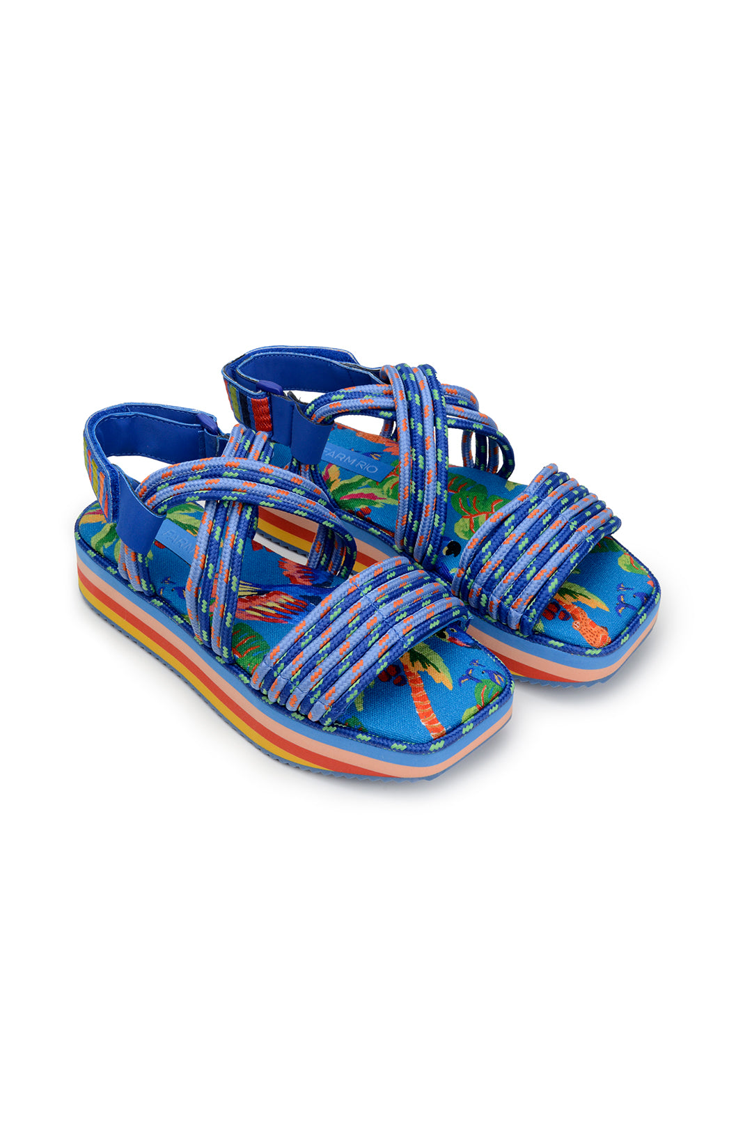 Blue Macaw Platform Sandal