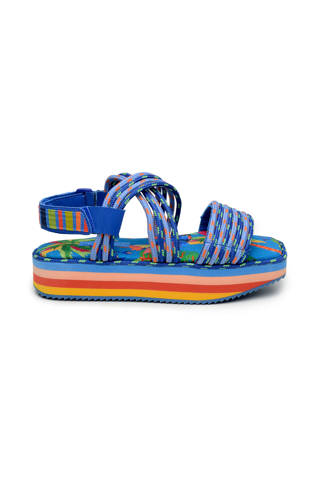 Blue Macaw Platform Sandal