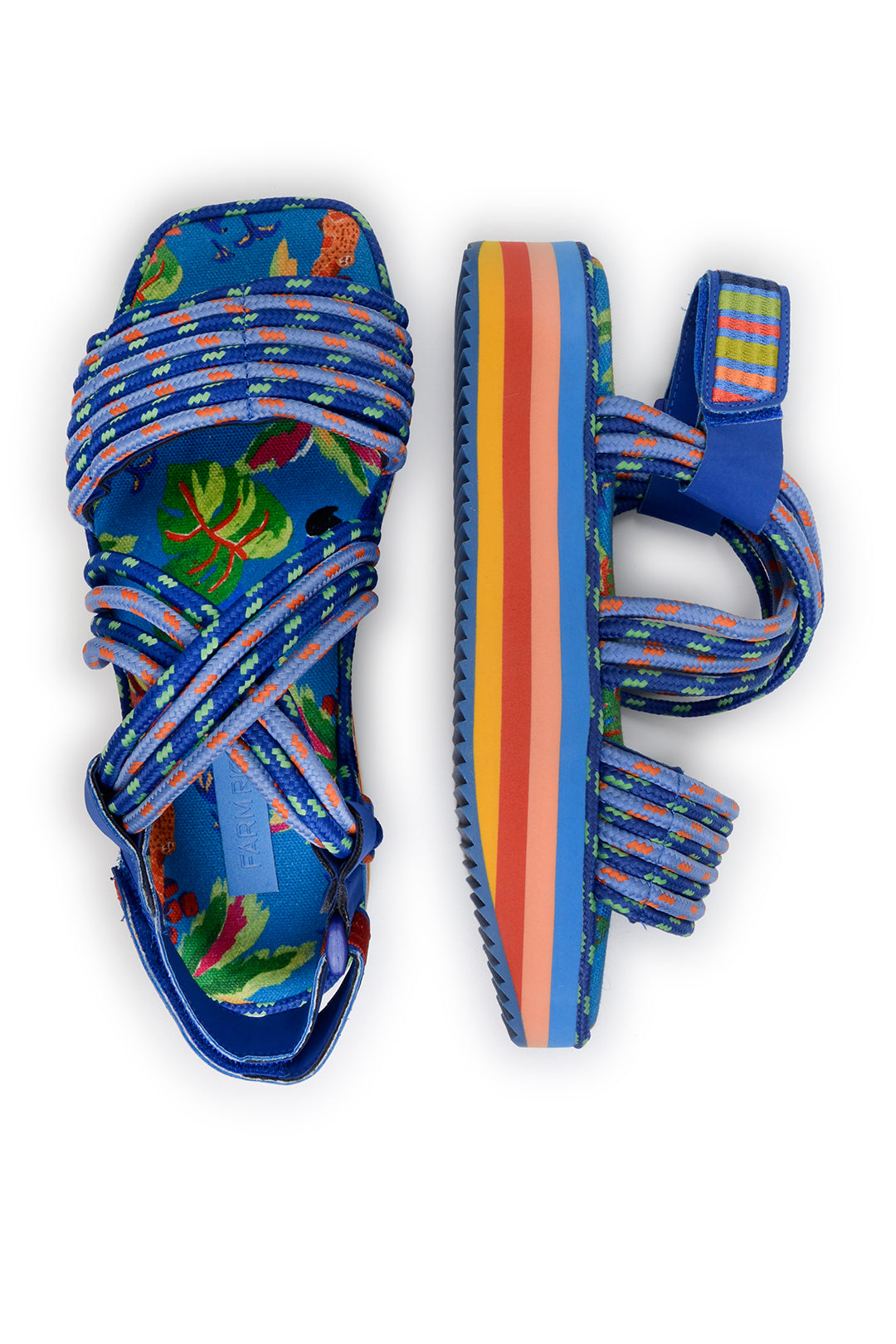 Blue Macaw Platform Sandal