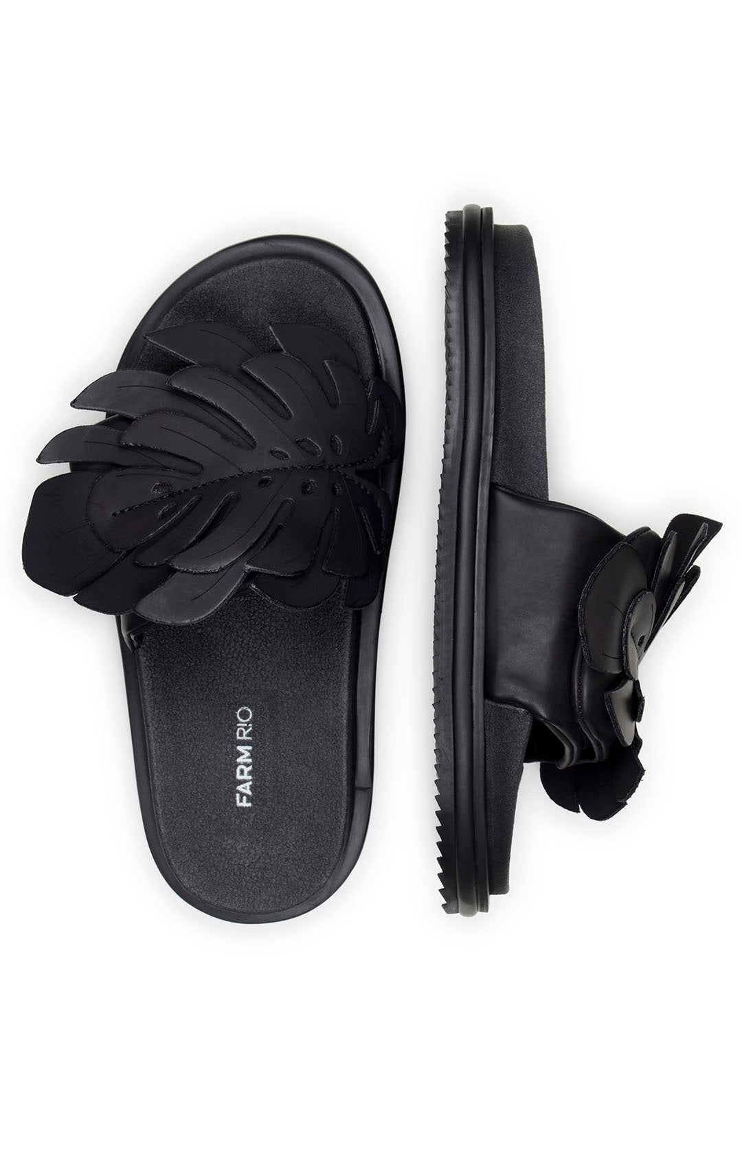 Black Monstera Anatomic Slide Sandal