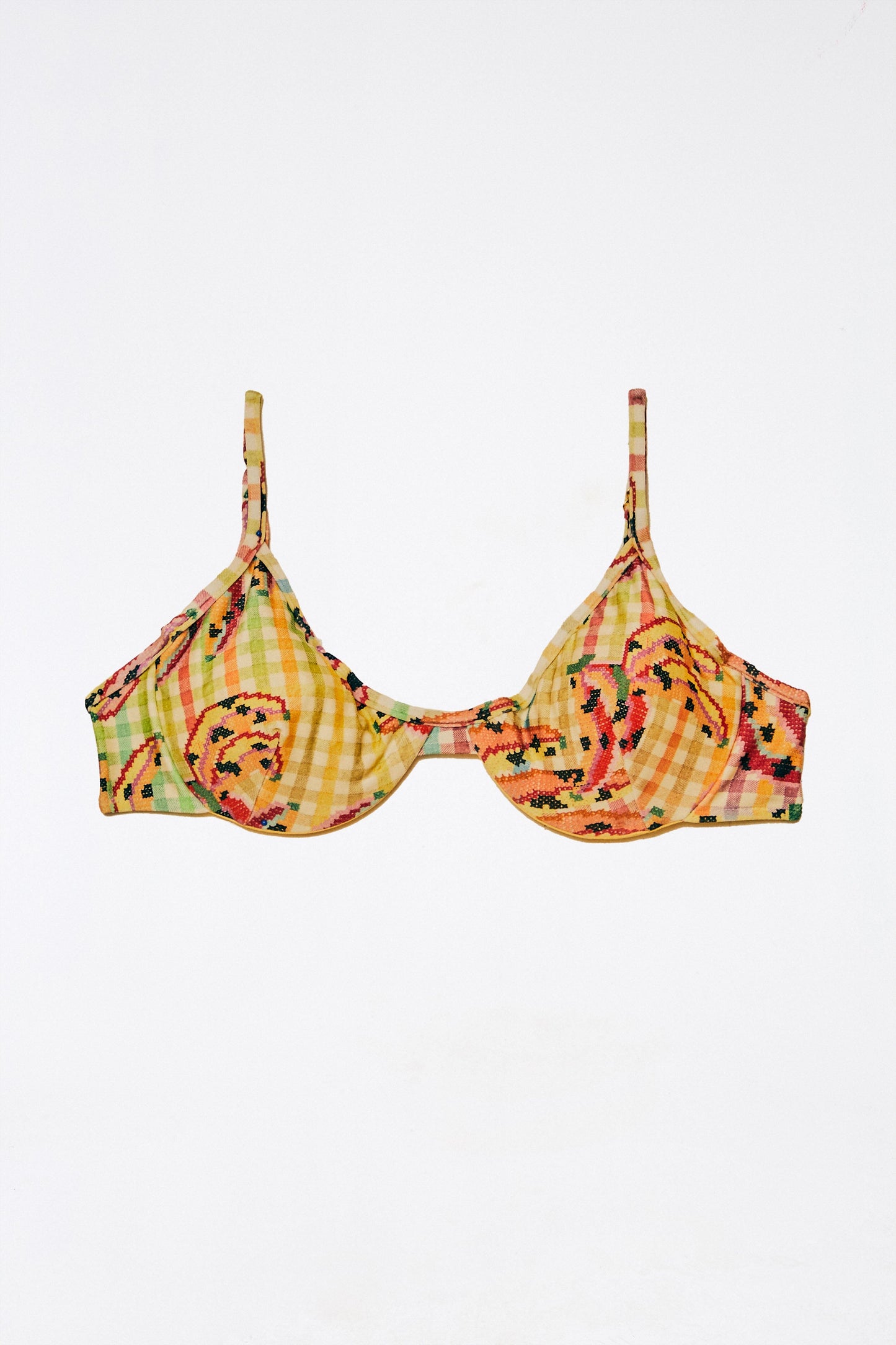 Banana Vichy Bikini Top