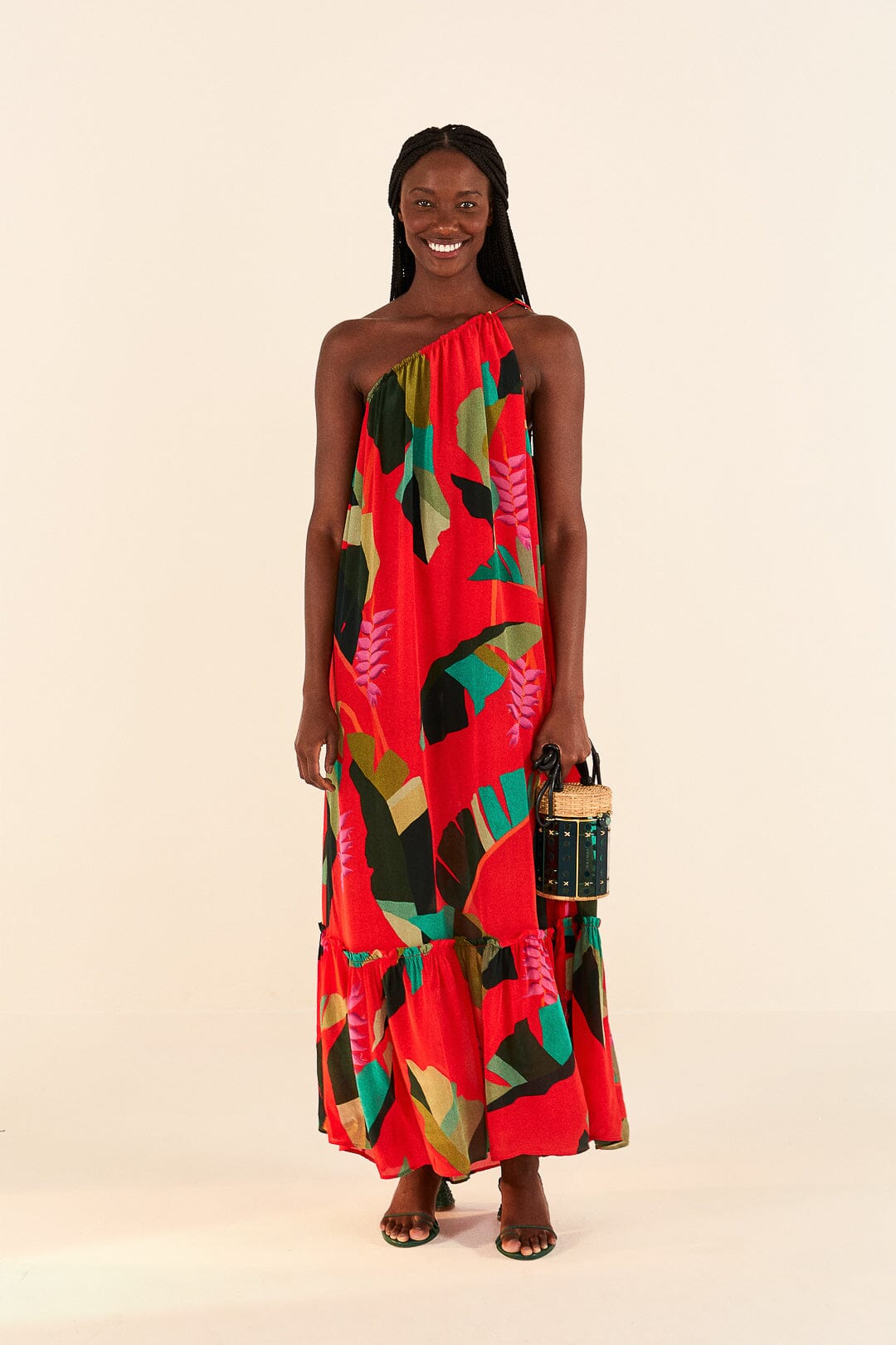 Red Heliconia Maxi Dress