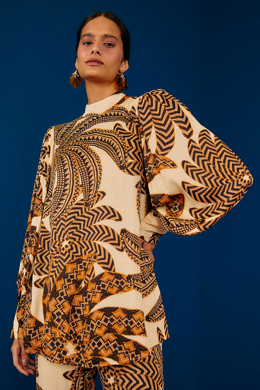 Sand Yawanawa Banana Lenzing™ Ecovero™ Viscose Blouse