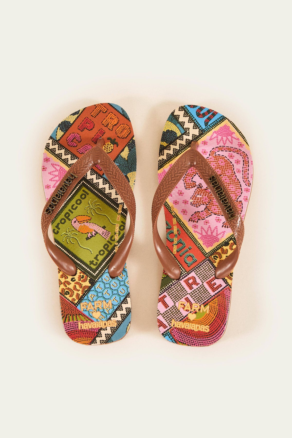 DOTTED PATCH SCARF HAVAIANAS SANDALS