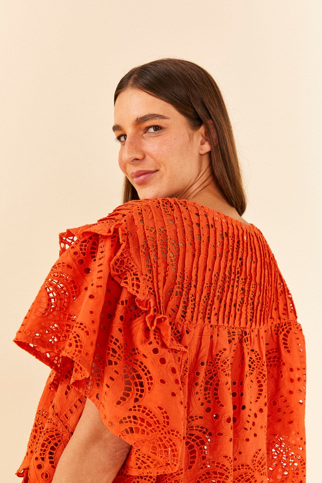 Orange Palm Tree Richelieu Blouse – FARM Rio