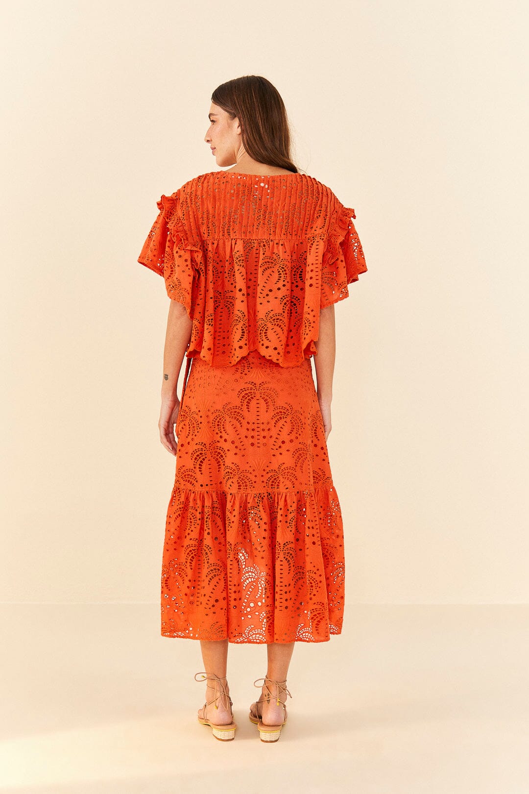 Orange Palm Tree Richelieu Blouse – FARM Rio