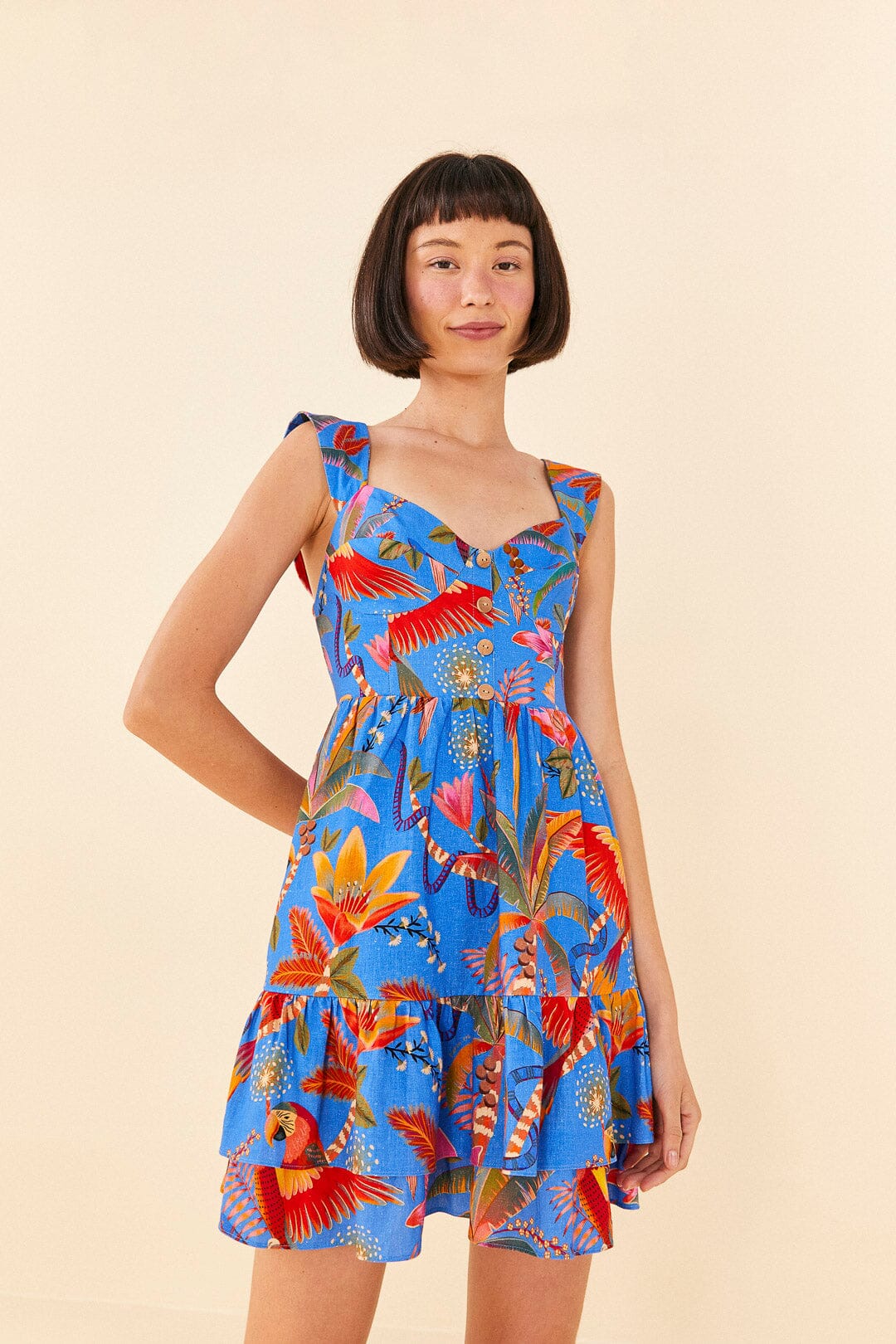 Blue Macaw Party Mini Dress