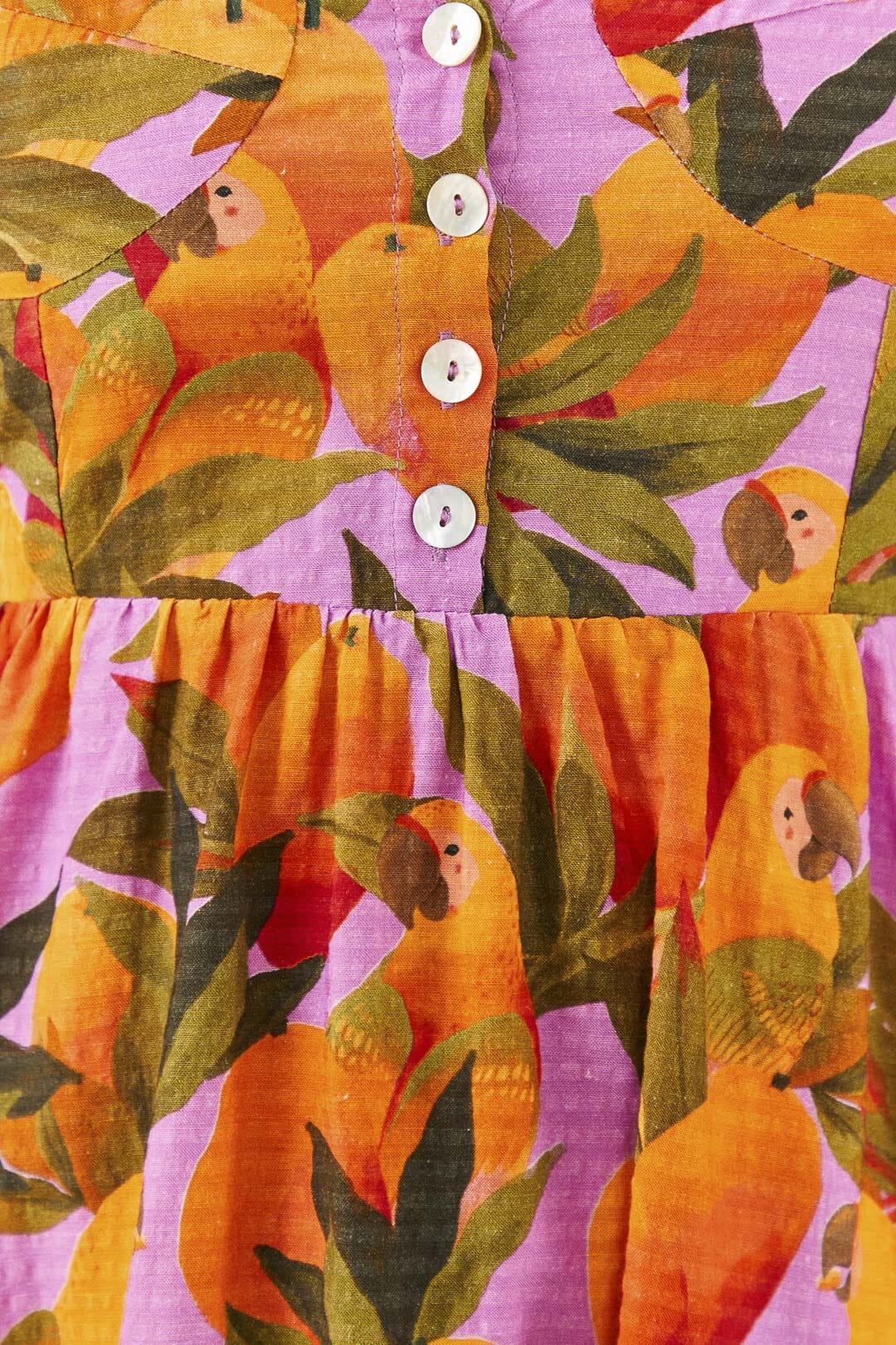 Lilac Mango Macaws Mini Dress