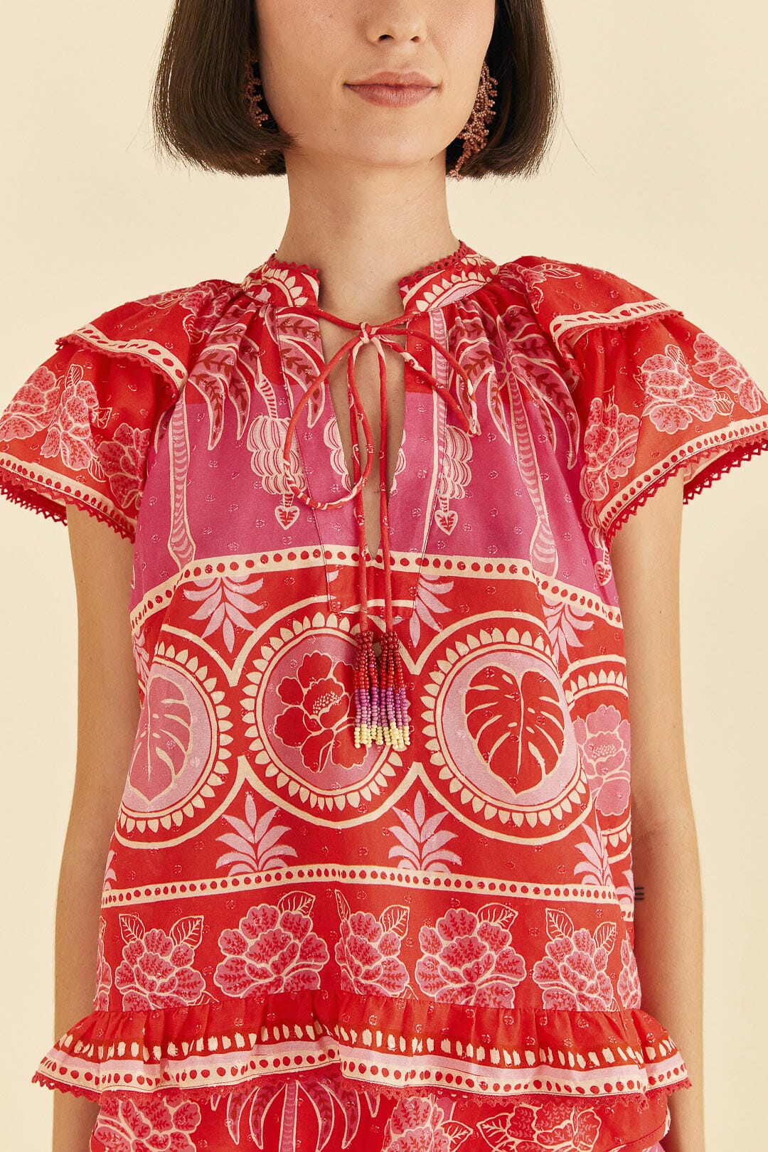 Red Summer Sunrise Blouse