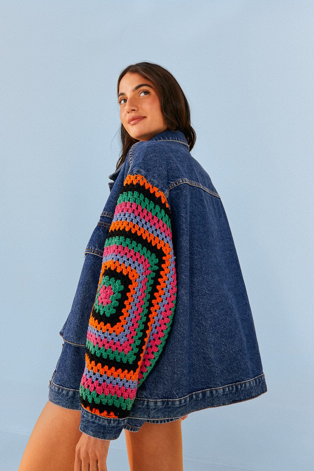 Crochet Denim Jacket FARM Rio