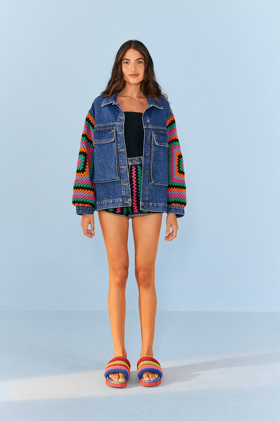 Crochet Denim Jacket