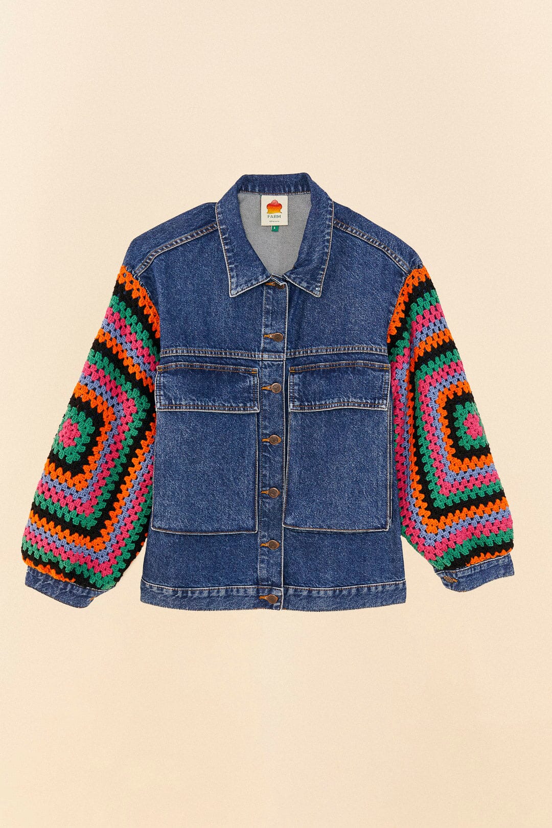 Crochet Denim Jacket FARM Rio