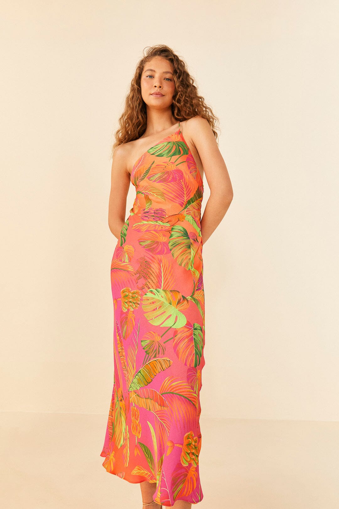 Orange Ombre Forest Lenzing™ Ecovero™ Viscose Midi Dress