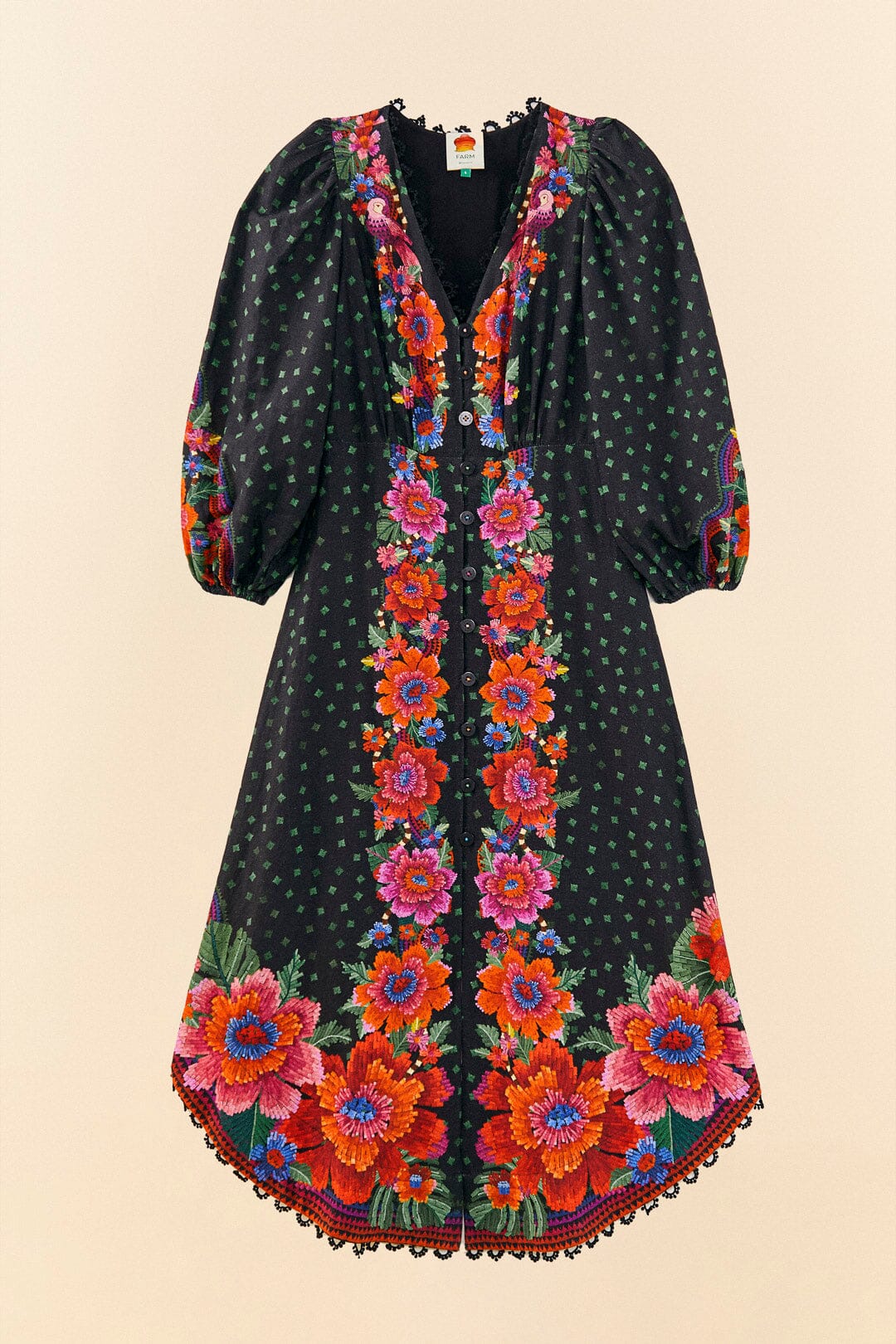 Black Blooming Garden Dress