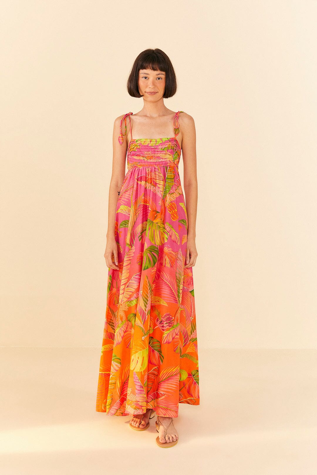 Orange Ombre Forest Maxi Dress