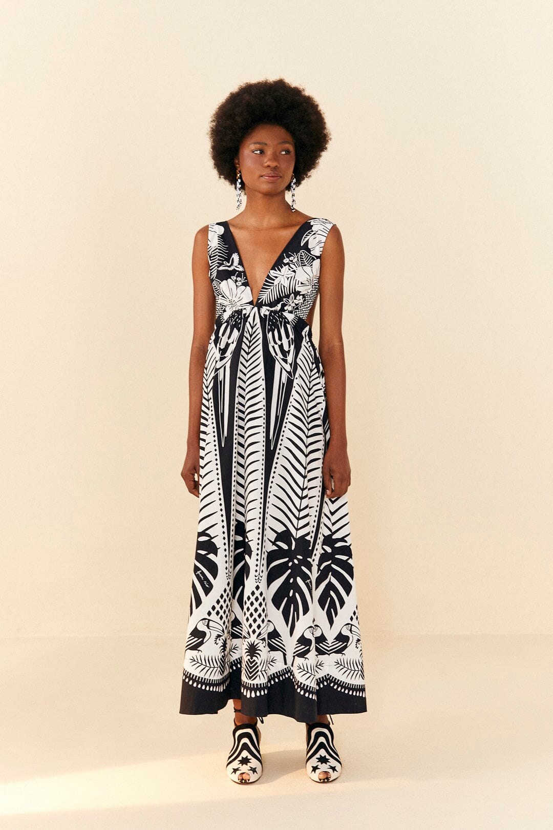 Black Macaw Elegance Maxi Dress