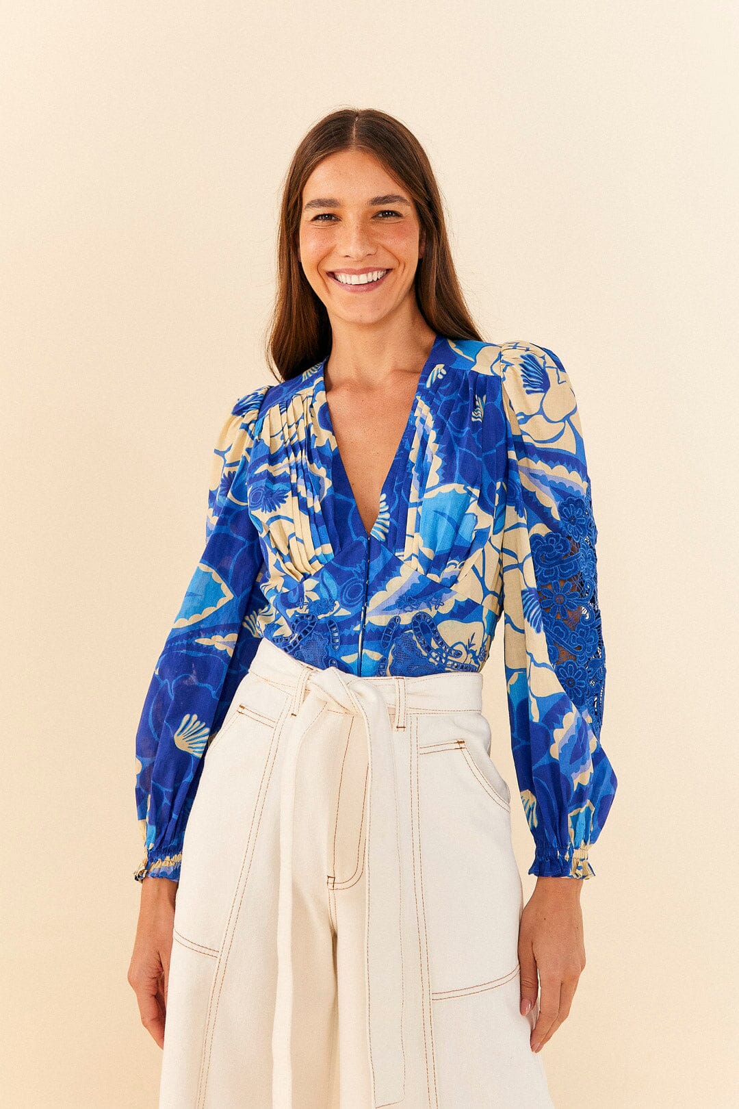 Blue Tropical Groove Blouse