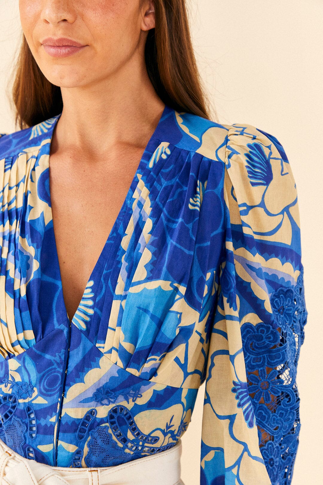 Blue Tropical Groove Blouse