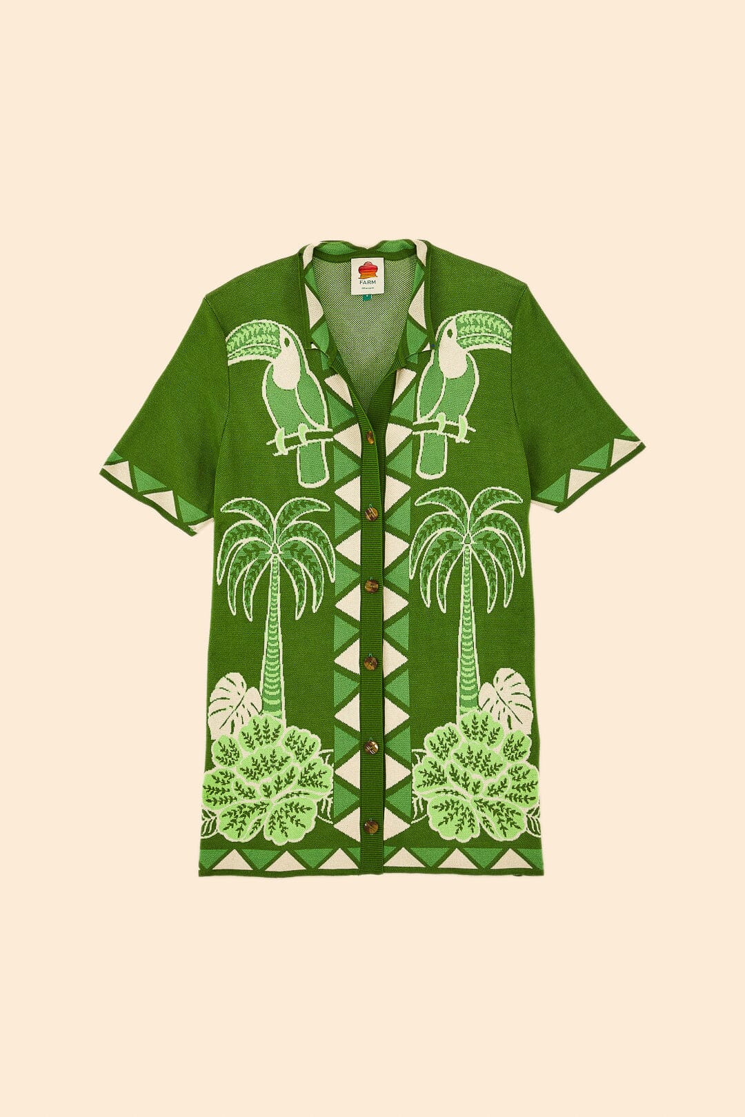 Green Summer Sunrise Lenzing™ Ecovero™ Viscose Knit Shirt