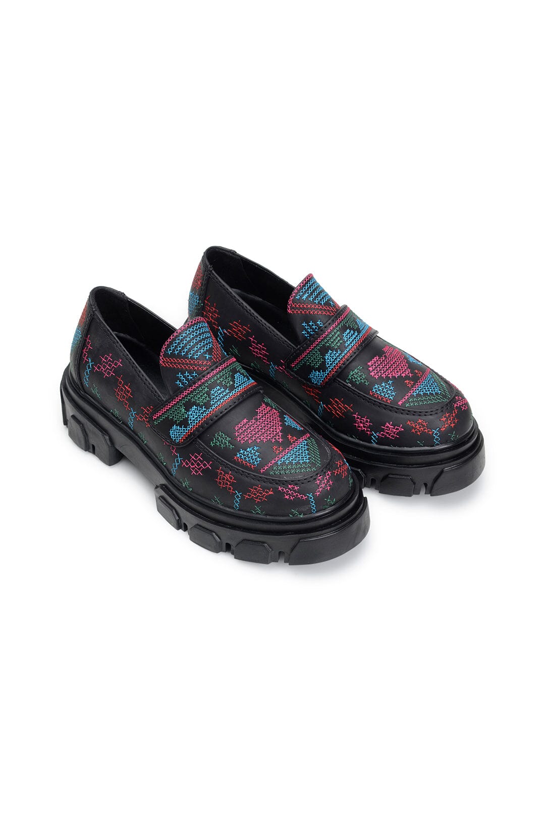 Black Artisanal Hearts Loafer