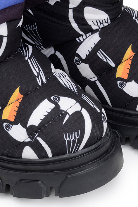 GRAPHIC TOUCANS PUFFY TALL BOOT