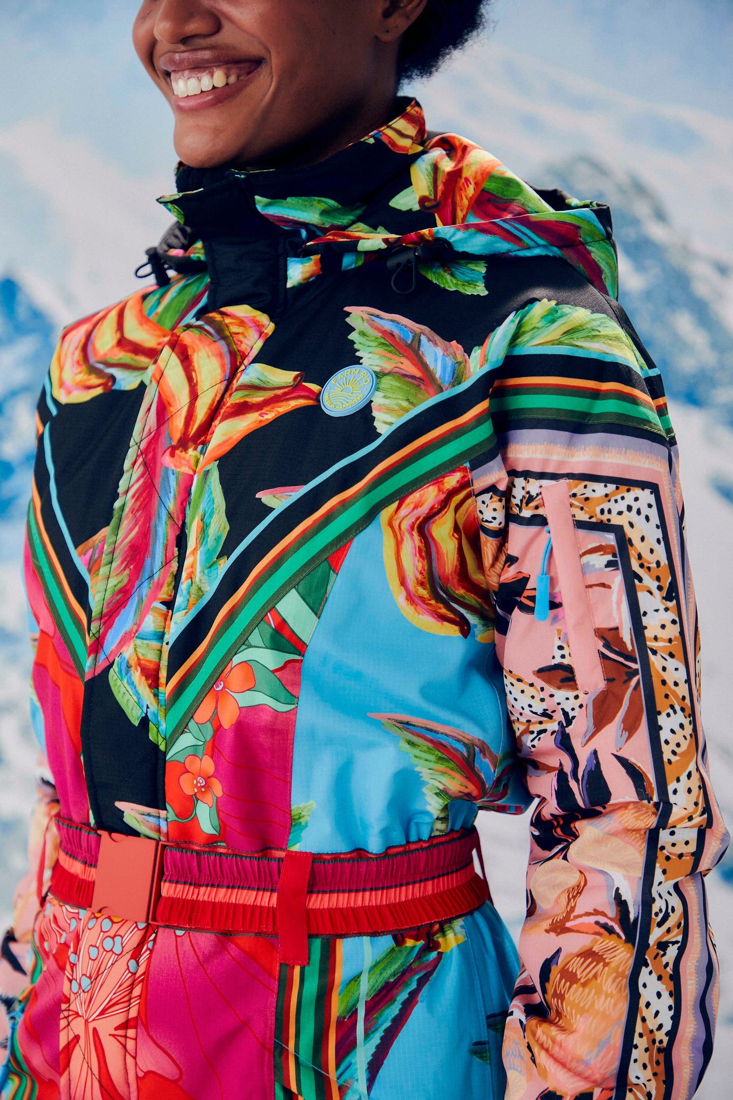 Mixed Scarves Ski Jumpsuit