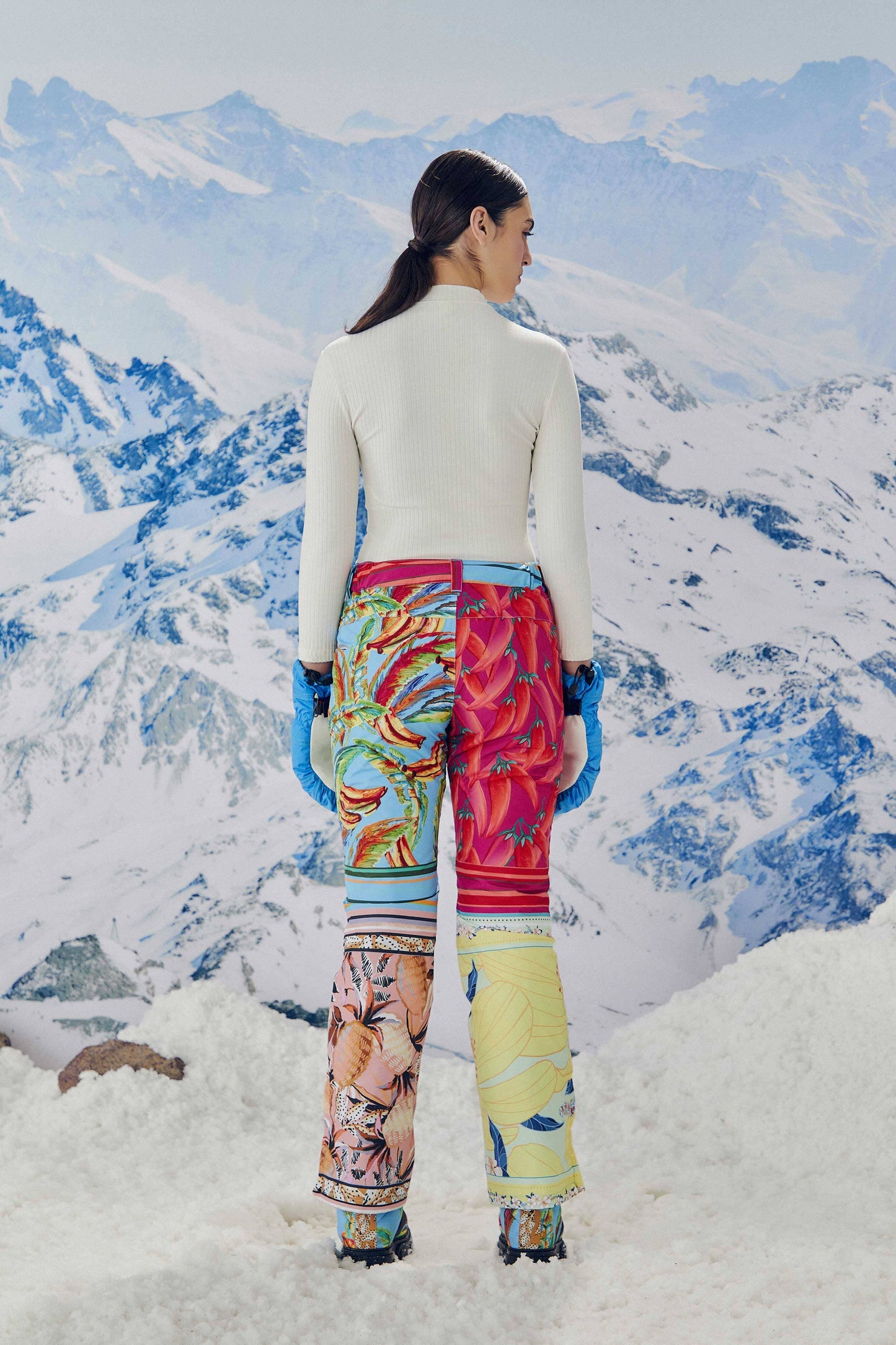 Mixed Scarves Ski Pants