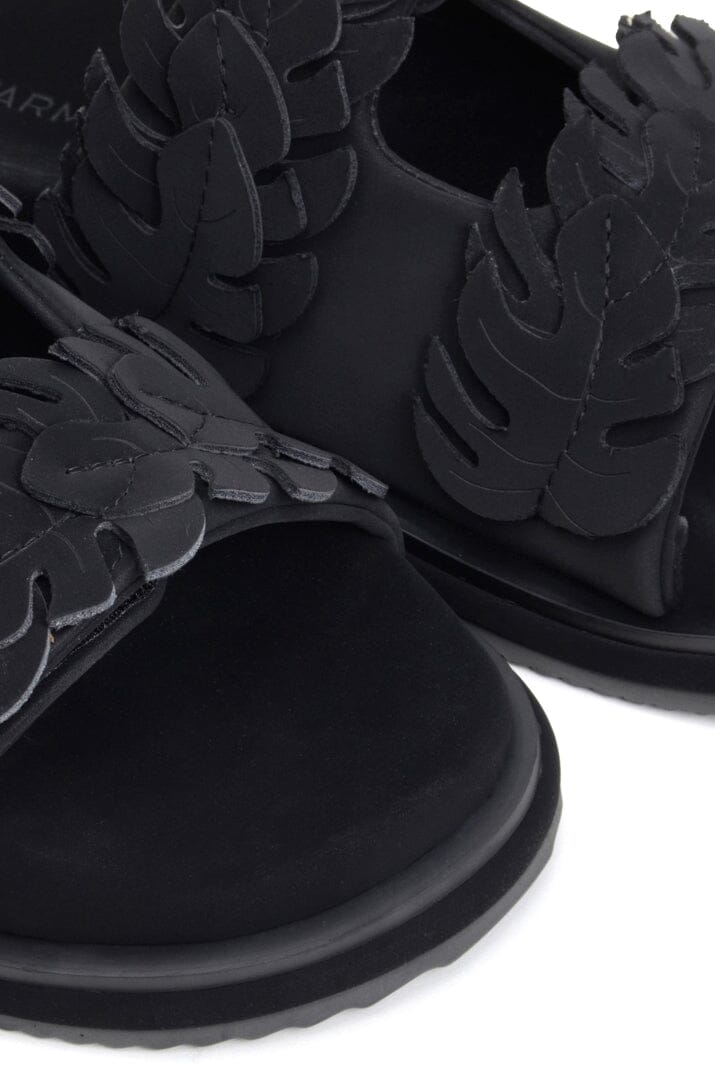 Black Mini Monstera Anatomic Slide Sandal