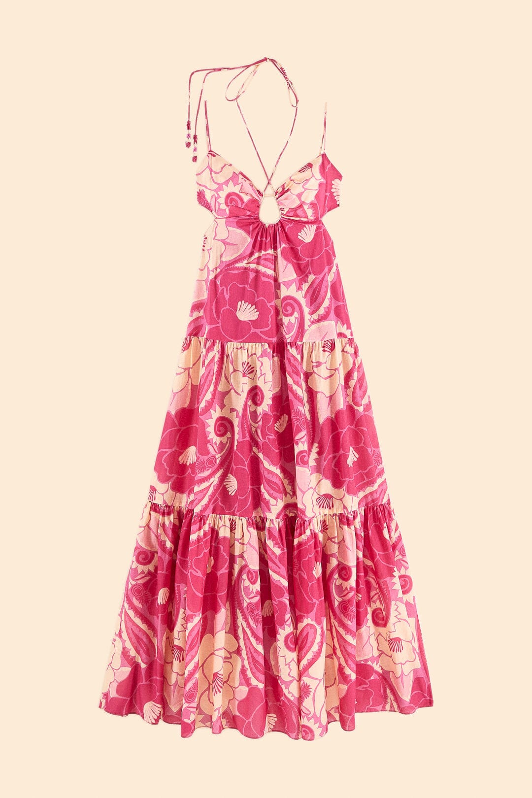 Pink Tropical Groove Maxi Dress