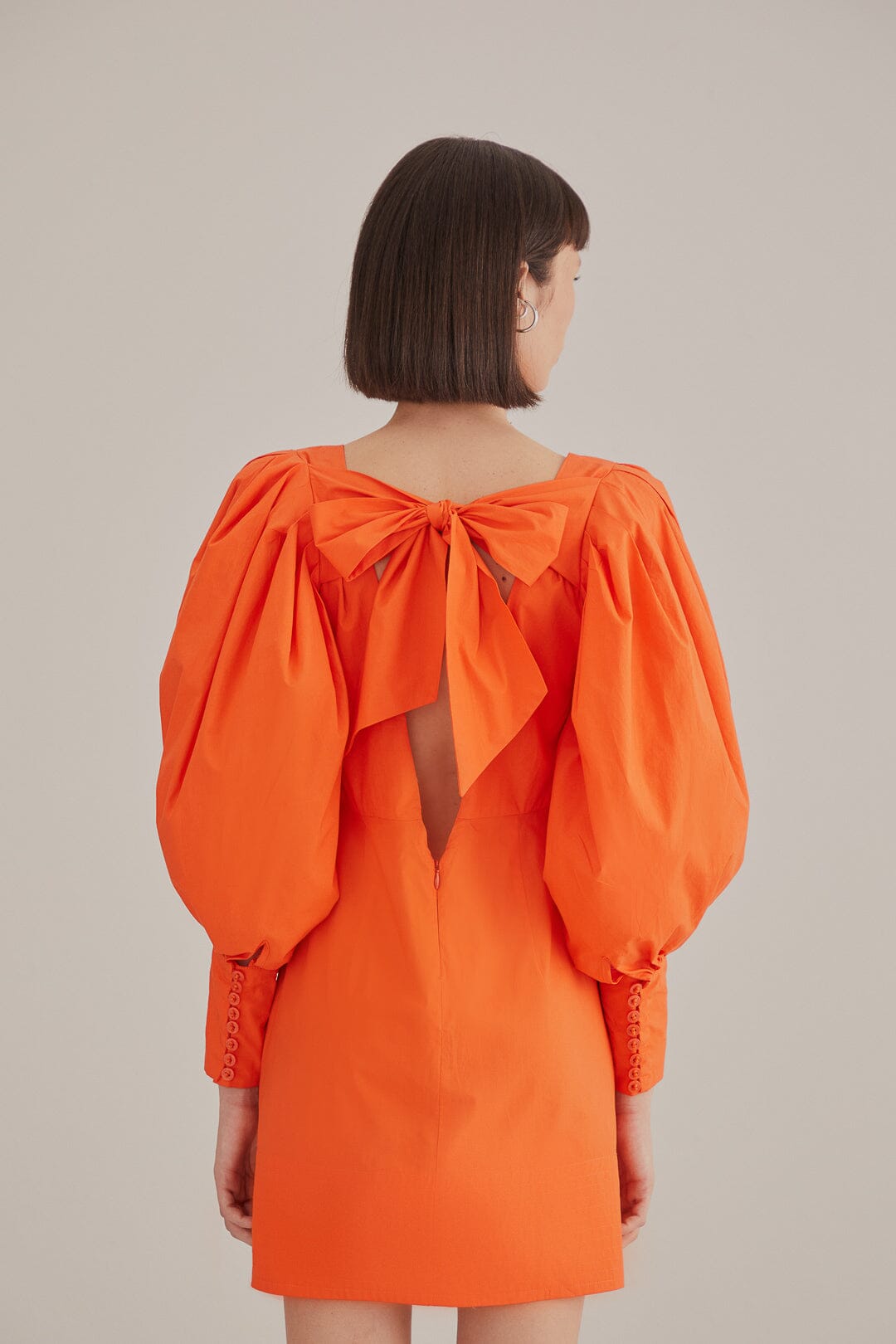 Orange Open Back Mini Dress