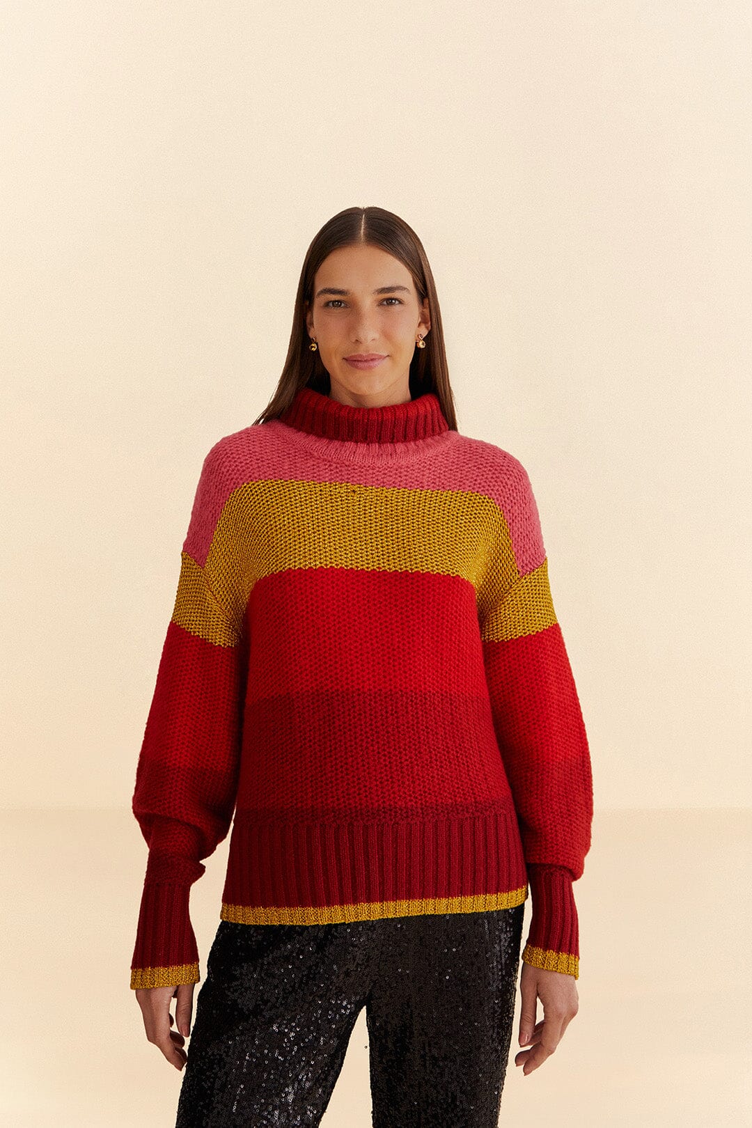 Shiny Stripes Knit Sweater – FARM Rio