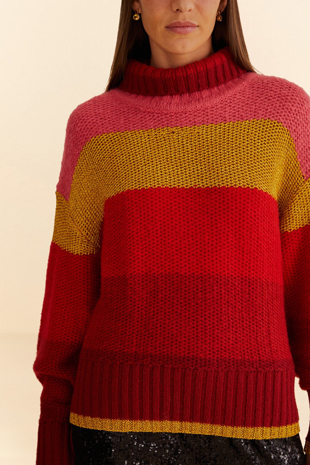 Shiny Stripes Knit Sweater