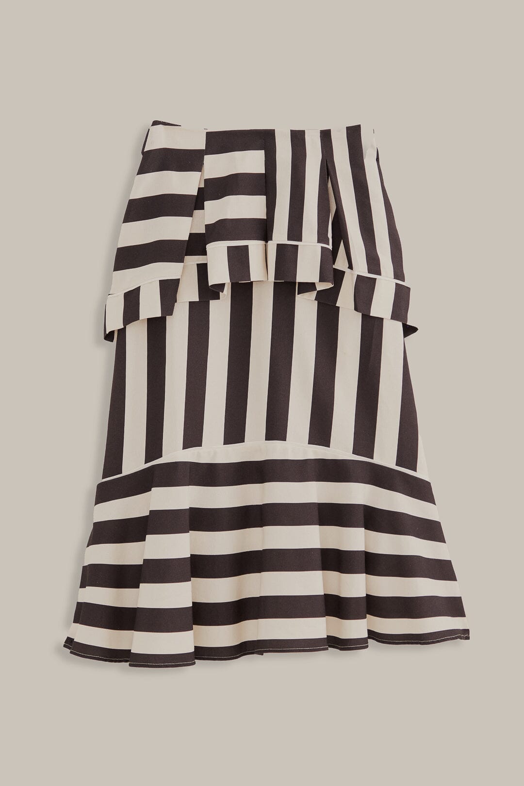 Black Mixed Stripes Midi Skirt – FARM Rio