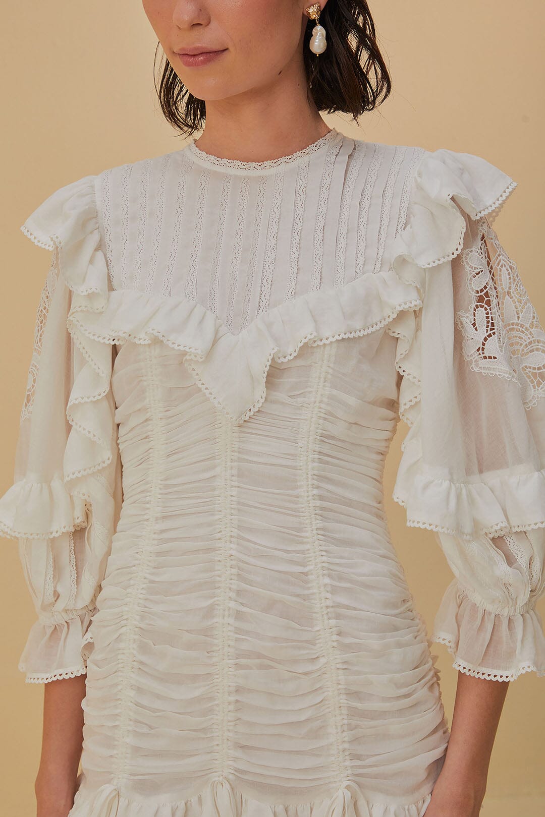 White Lace Organic Cotton Mini Dress