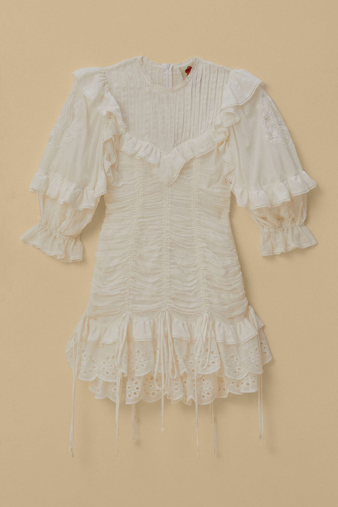 White Lace Organic Cotton Mini Dress