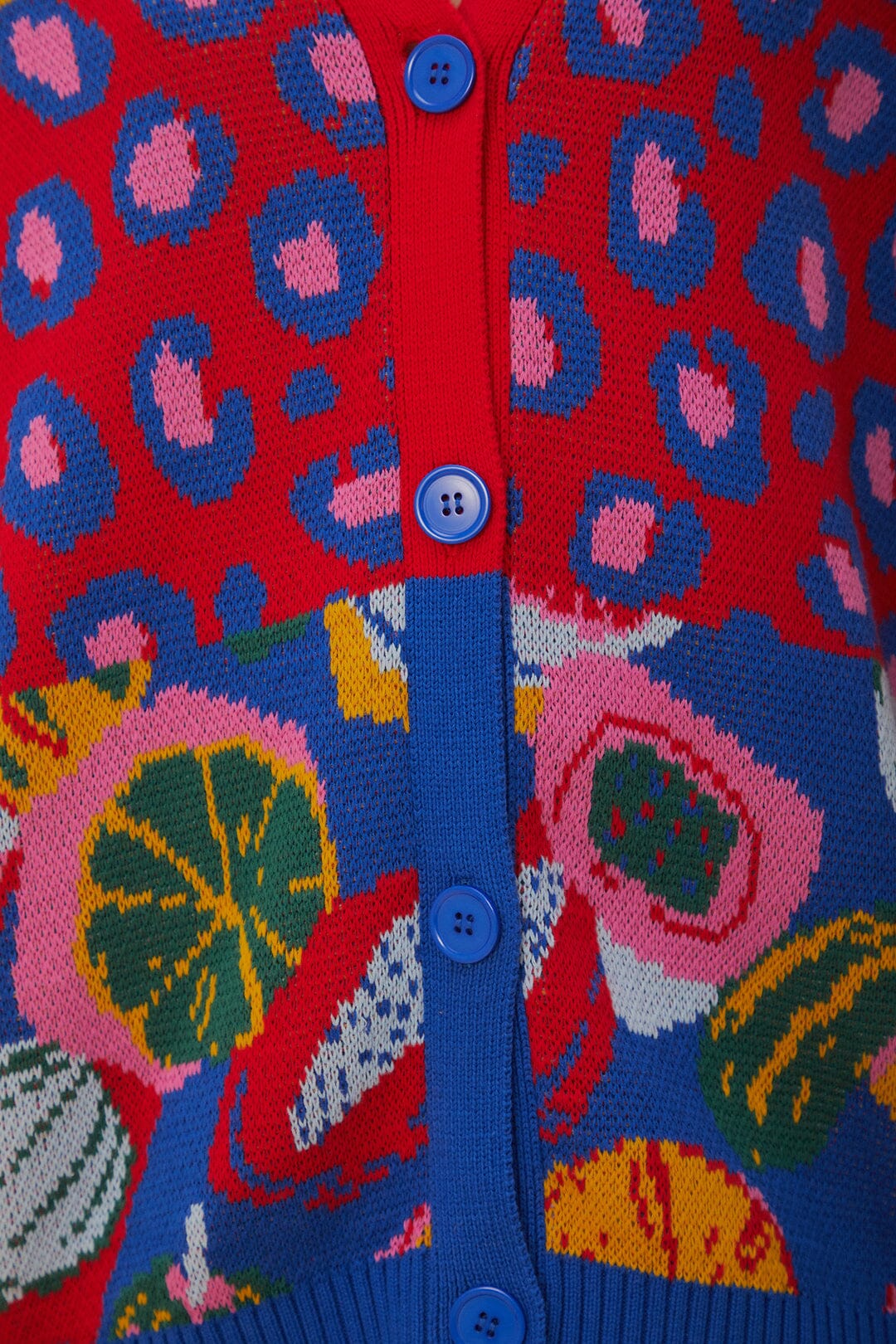Mixed Prints Knit Cardigan
