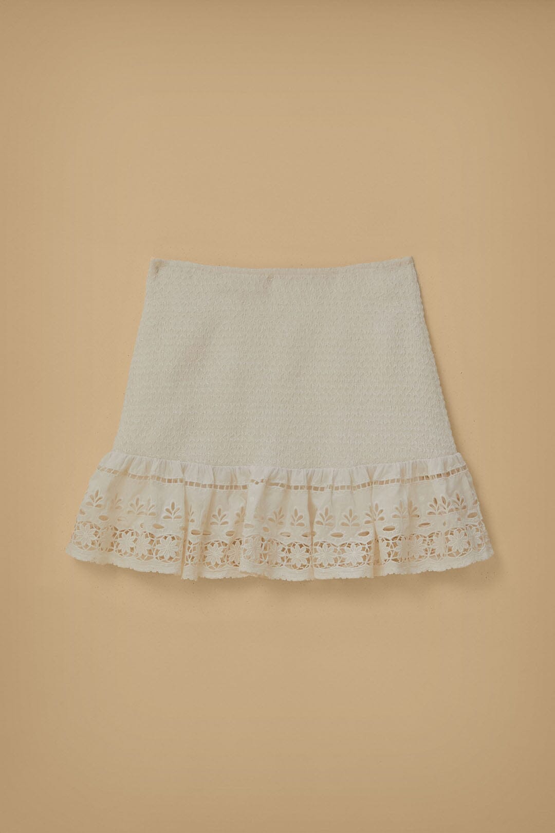 White Richelieu Mini Skirt