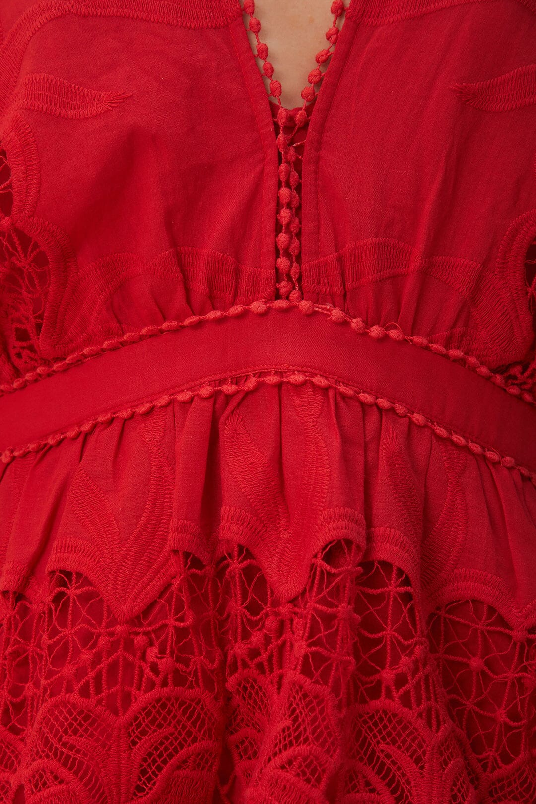 Red Richelieu Mini Dress