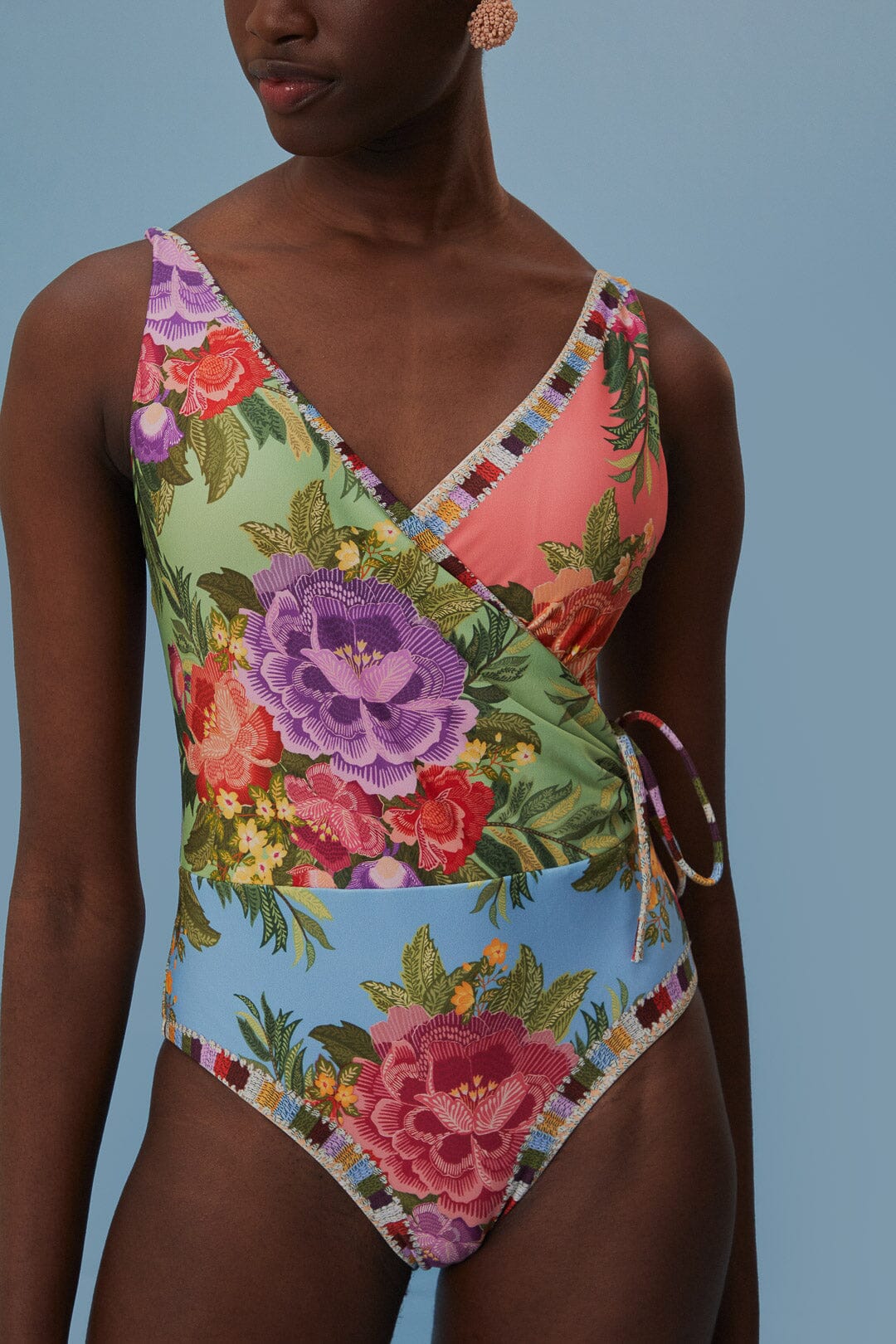 Flower Scarves One Piece Swimsuit