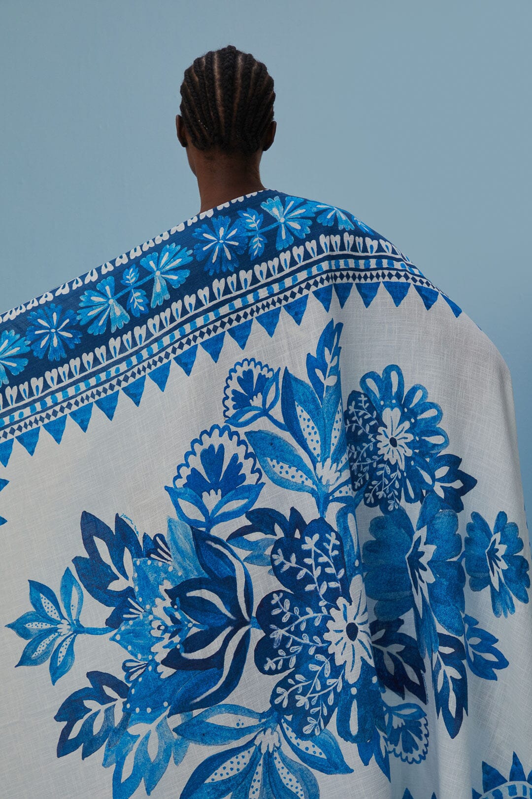 Blue Flora Tapestry Sarong