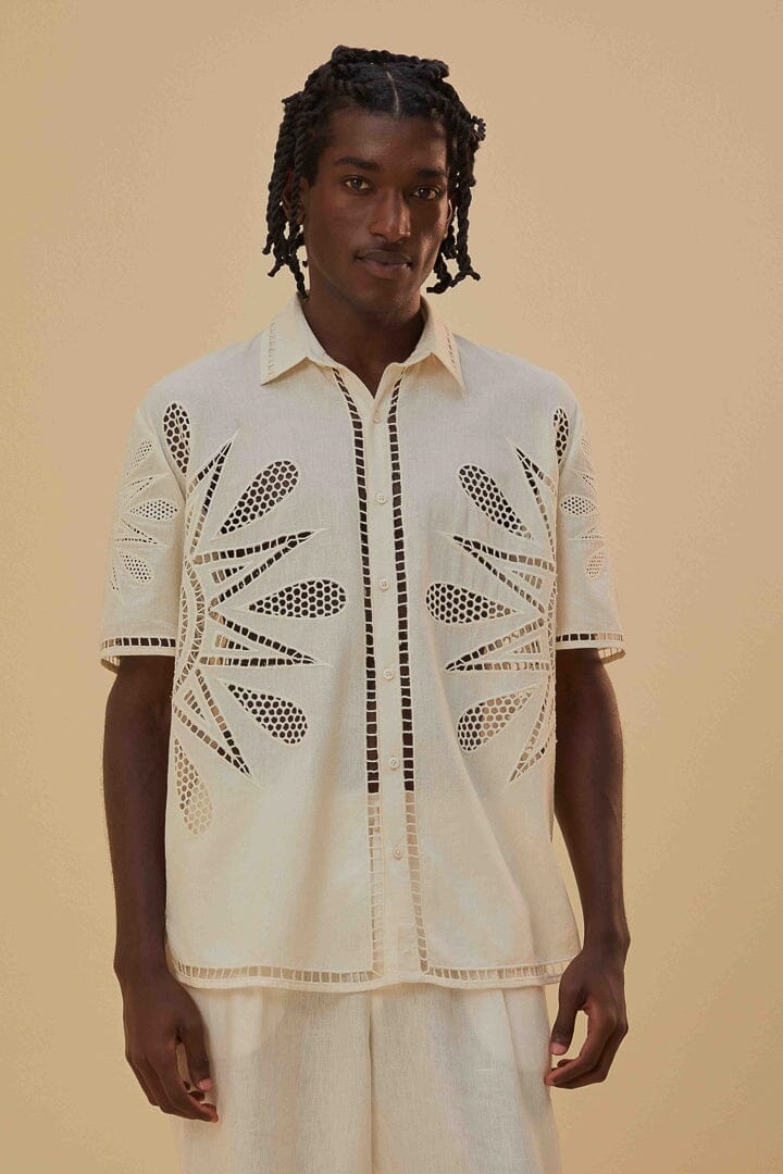 Off-White Maxi Sunset Richelieu Embroidered Shirt