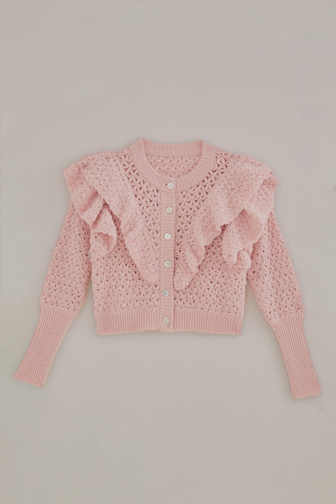 Pink Flower Texture Knit Cardigan – FARM Rio