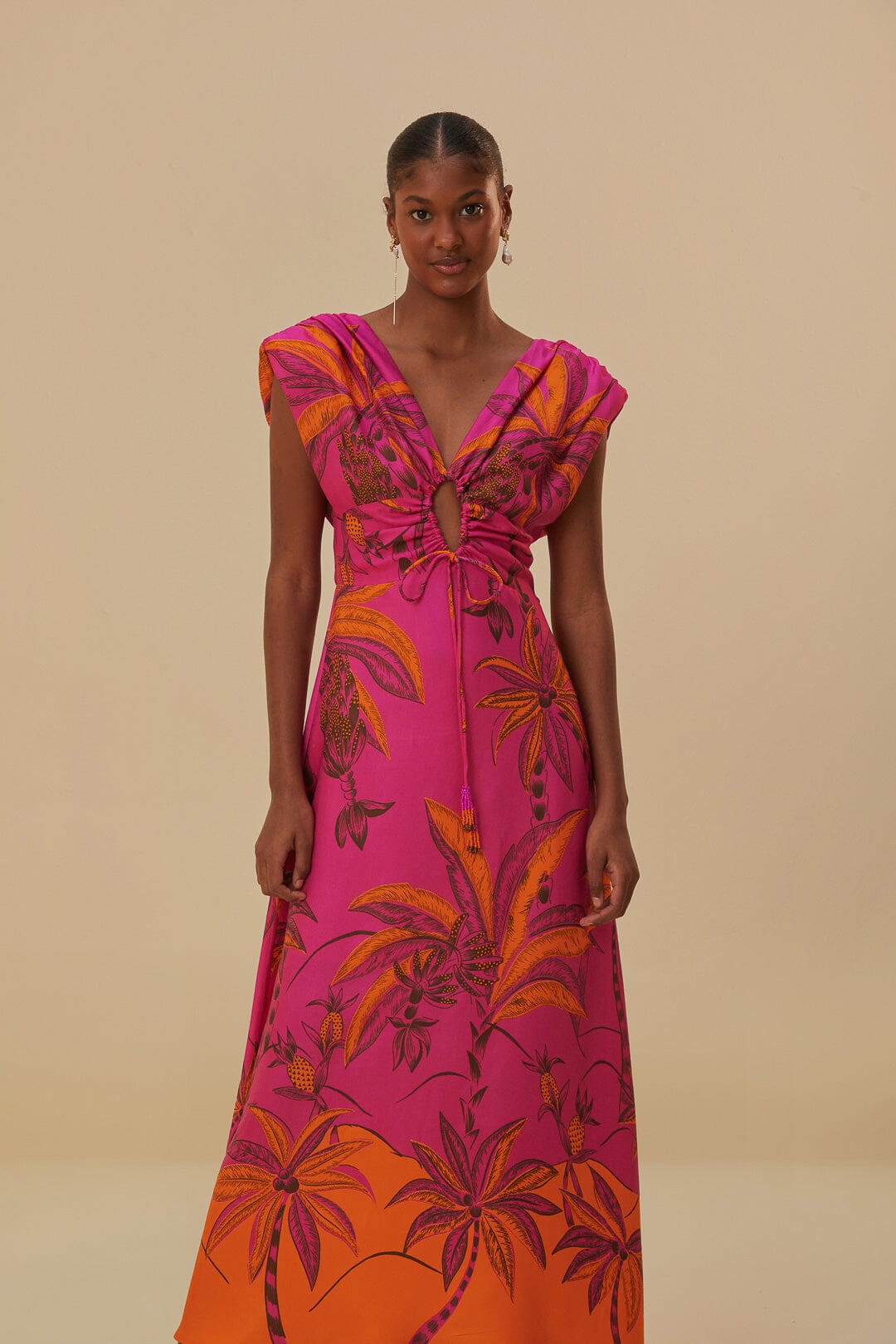 Pink Beach Forest Lenzing™ Ecovero™ Viscose Maxi Dress – FARM Rio