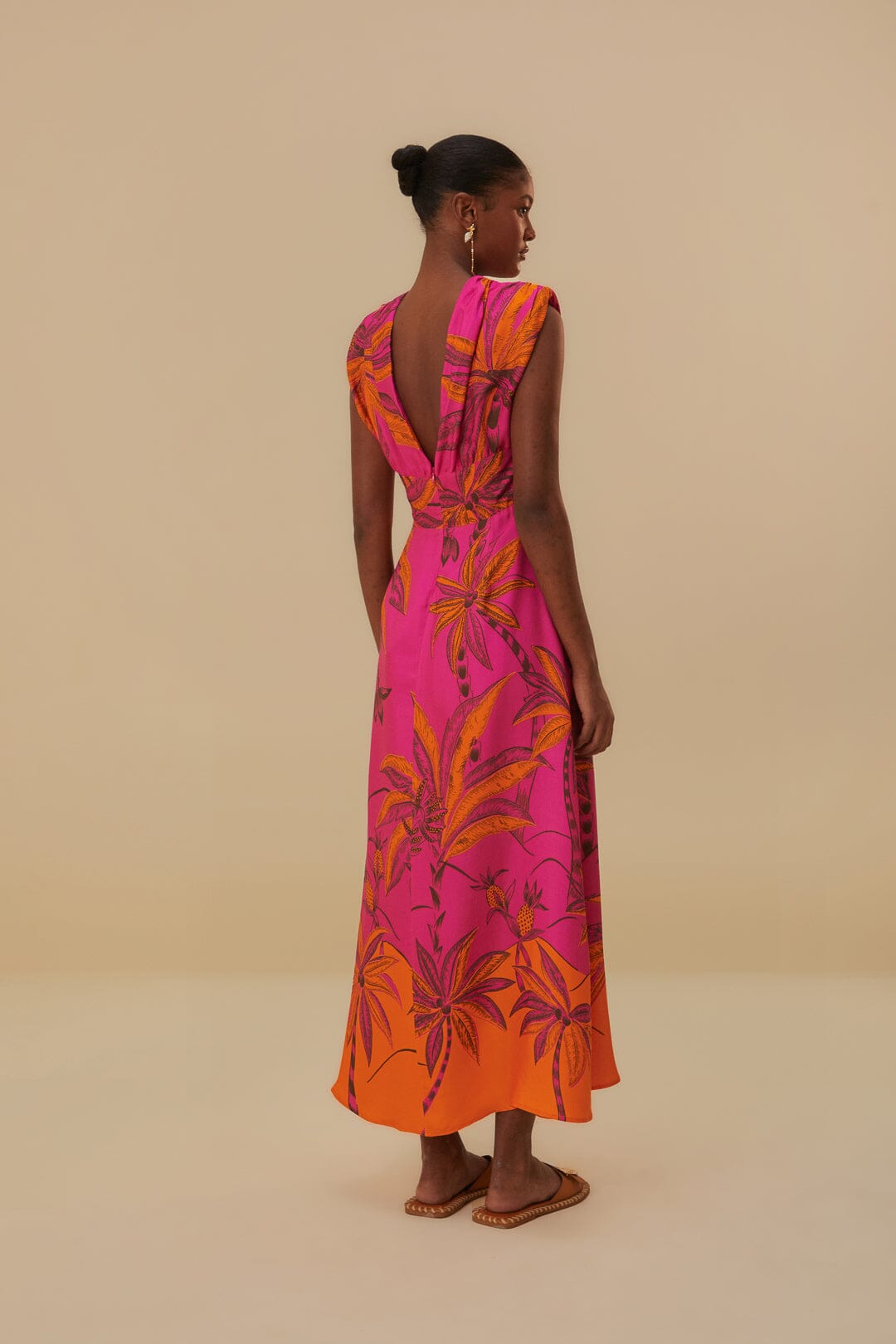 Pink Beach Forest Lenzing™ Ecovero™ Viscose Maxi Dress