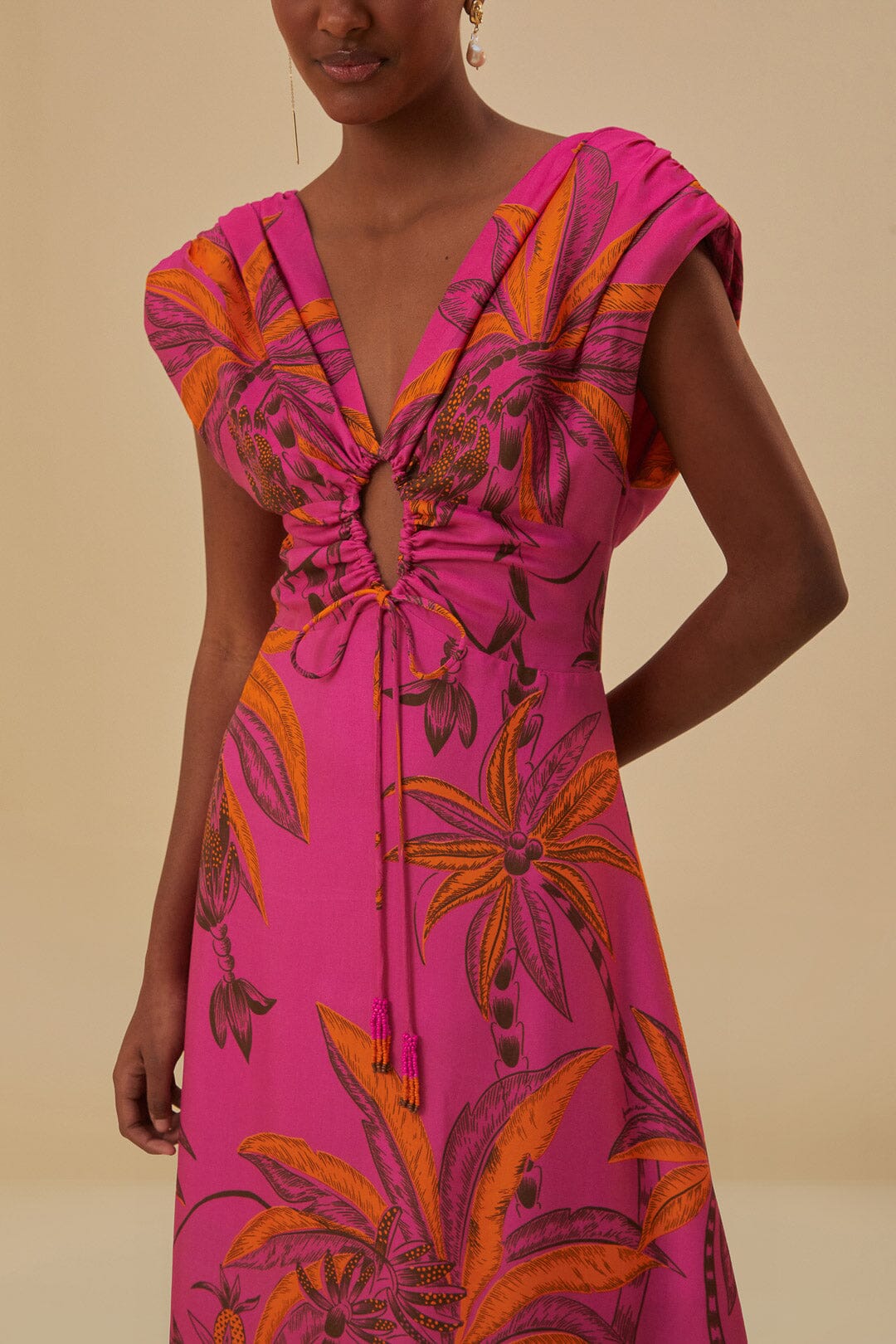 Pink Beach Forest Lenzing™ Ecovero™ Viscose Maxi Dress