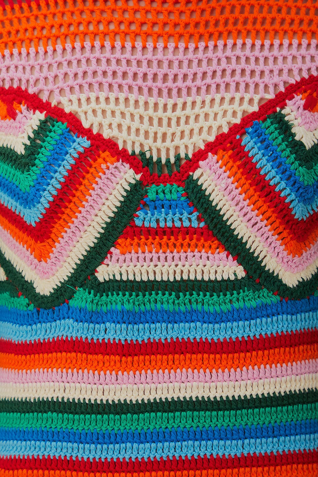 Colorful Stripes Crochet Midi Dress